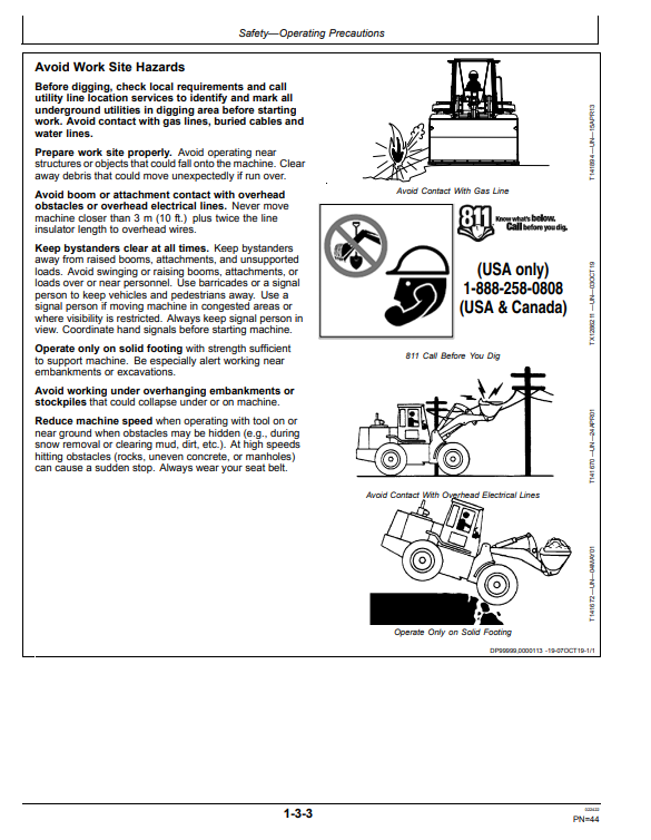 JOHN DEERE 644K 4WD LOADER OPERATOR MANUAL OMT344174