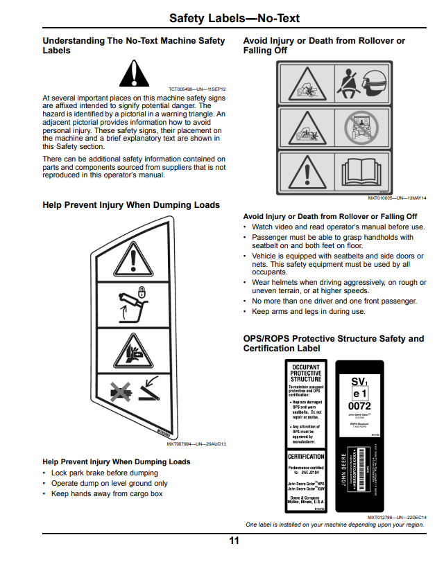 JOHN DEERE XUV 550 GATOR™ UTILITY VEHICLE OPERATOR MANUAL OMM173022