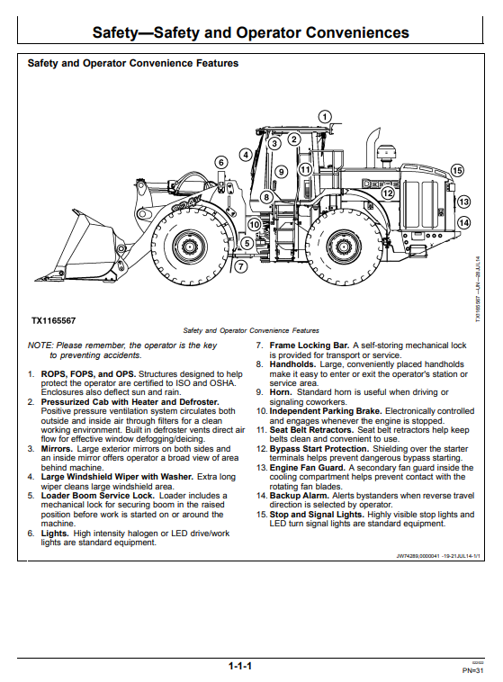 JOHN DEERE 824K SERIES II 4WD LOADER OPERATOR MANUAL OMT353085X19