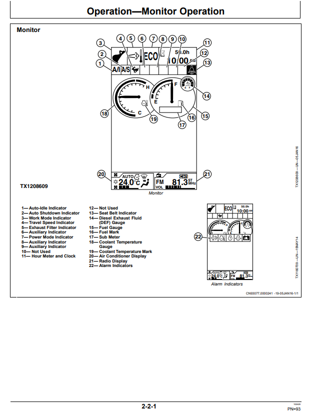 JOHN DEERE 350 P EXCAVATOR OPERATOR MANUAL OMT453664X019