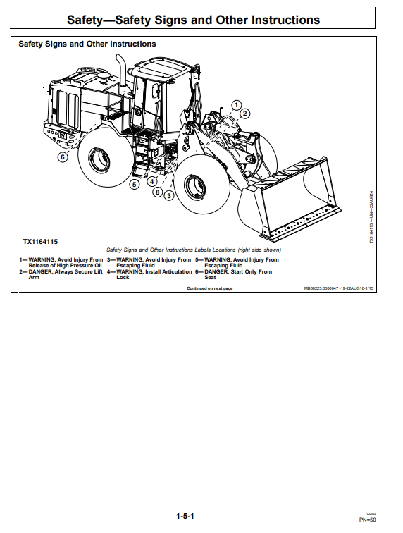 JOHN DEERE 824K SERIES II 4WD LOADER OPERATOR MANUAL OMT353085X19