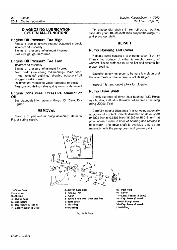 JOHN DEERE 7640 KNUCKLEBOOM LOADER TECHNICAL MANUAL TM1148