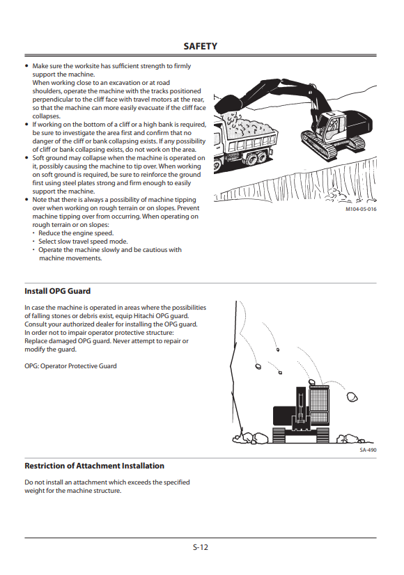 HITACHI ZAXIS 345USLC-6N HYDRAULIC EXCAVATOR OPERATOR MANUAL ENMDD5NA12