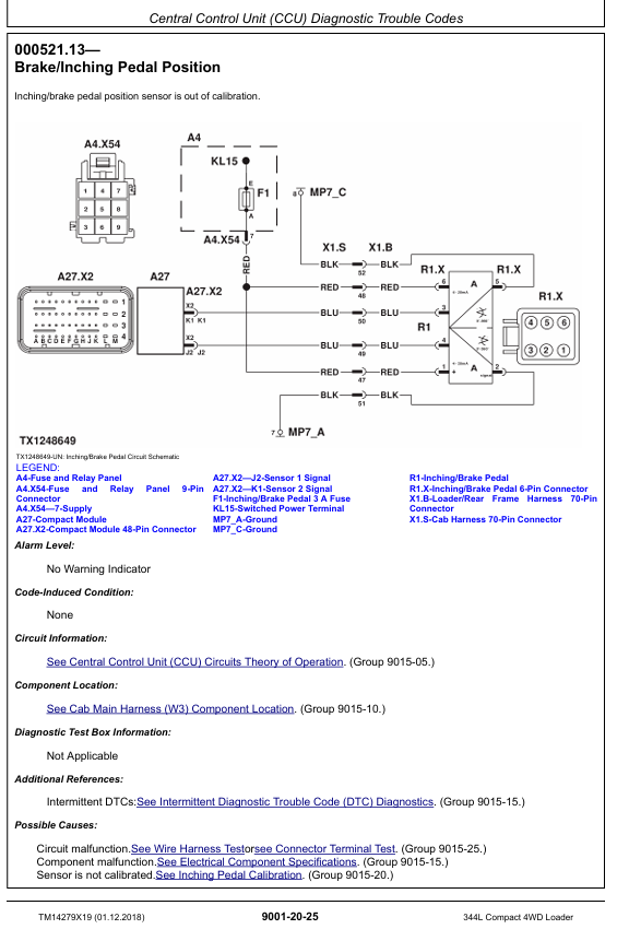 JOHN DEERE 344L COMPACT 4WD LOADER OPERATION AND TEST TECHNICAL MANUAL TM14279X19