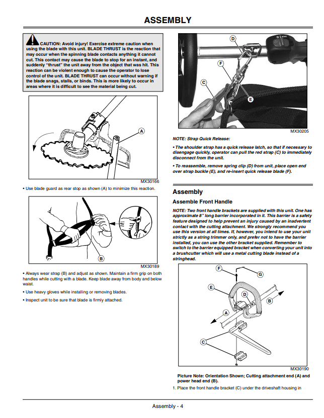 JOHN DEERE XT140SB LE - UT15227 SPLIT BOOM TRIMMER OPERATOR MANUAL OMPS05087