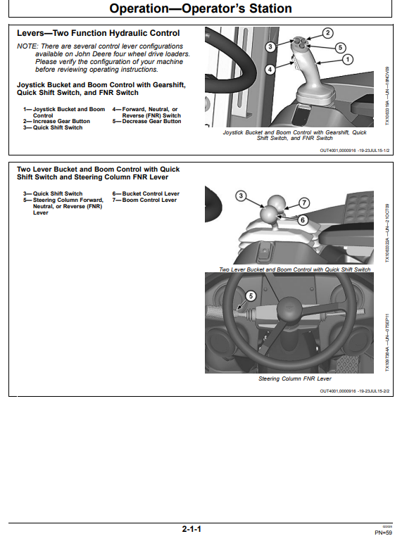 JOHN DEERE 644K 4WD LOADER OPERATOR MANUAL OMT391193X19