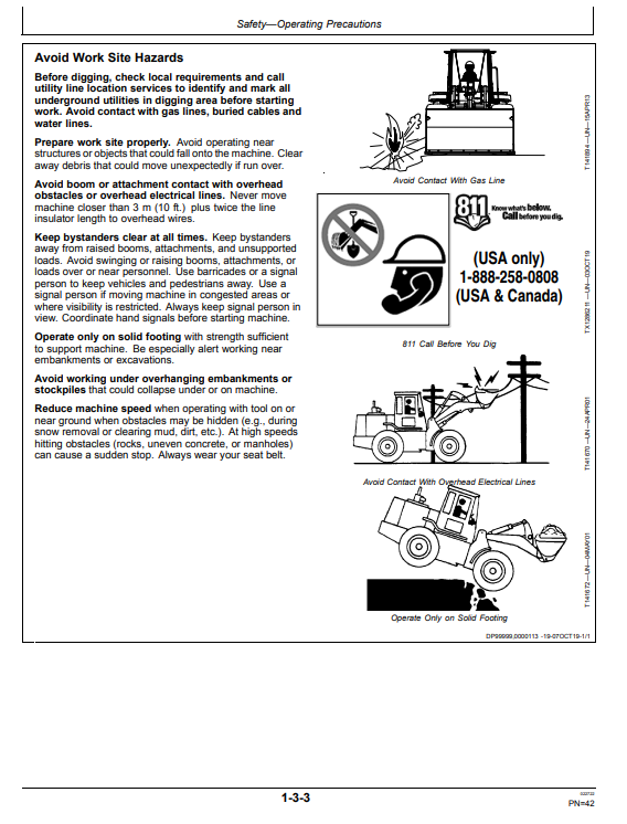 JOHN DEERE 544K 4WD LOADER OPERATOR MANUAL OMT361499X19
