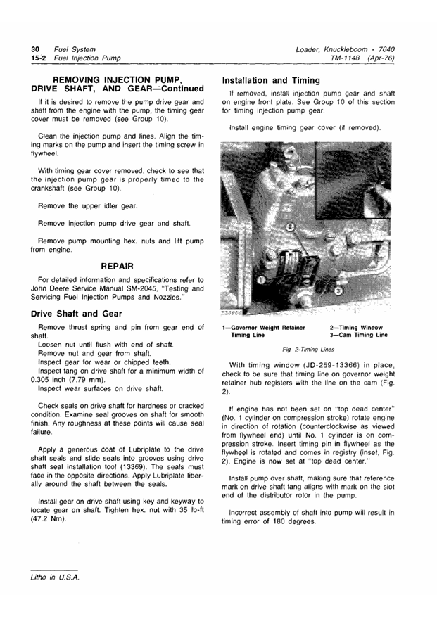 JOHN DEERE 7640 KNUCKLEBOOM LOADER TECHNICAL MANUAL TM1148