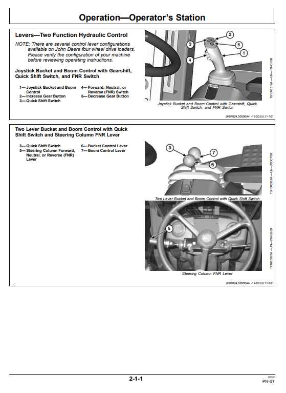 JOHN DEERE 824K SERIES II 4WD LOADER OPERATOR MANUAL OMT353085X19