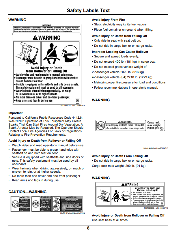 JOHN DEERE XUV 550 S4 GATOR™ UTILITY VEHICLE OPERATOR MANUAL OMM175197