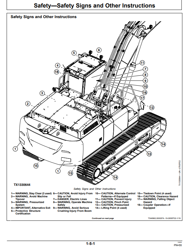 JOHN DEERE 380 P EXCAVATOR OPERATOR MANUAL OMT453665X019