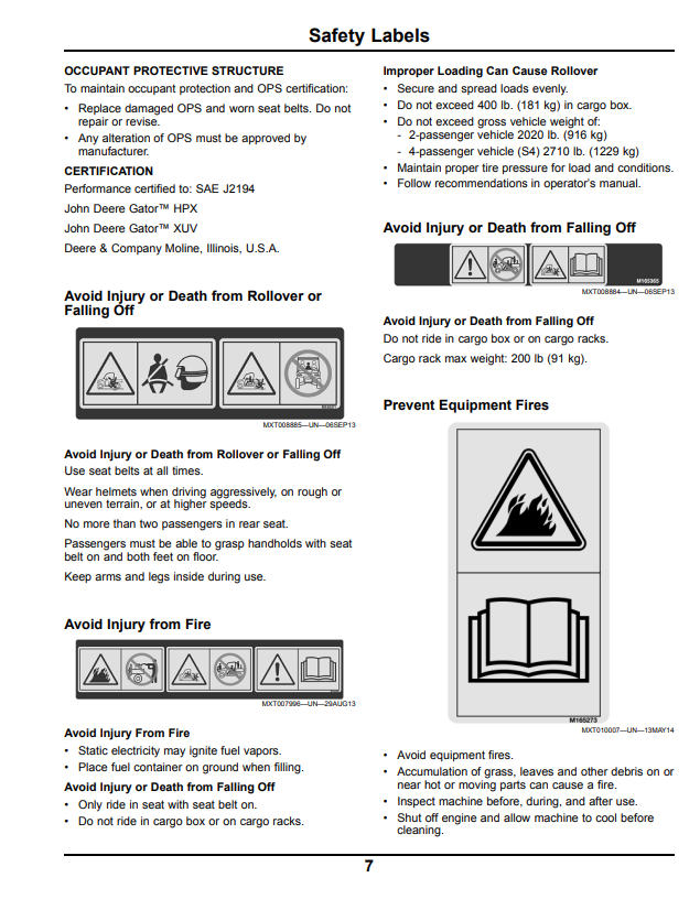JOHN DEERE XUV 550 S4 GATOR™ UTILITY VEHICLE OPERATOR MANUAL OMM175200