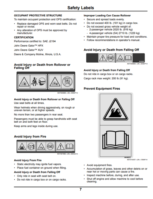 JOHN DEERE XUV 550 S4 GATOR™ UTILITY VEHICLE OPERATOR MANUAL OMM175200