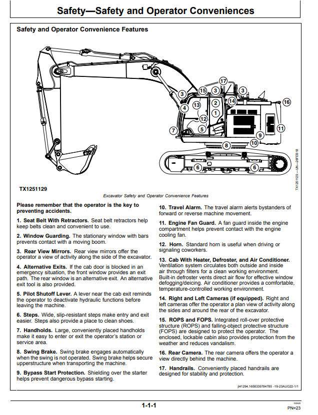 JOHN DEERE 345 P EXCAVATOR OPERATOR MANUAL OMT480097X019