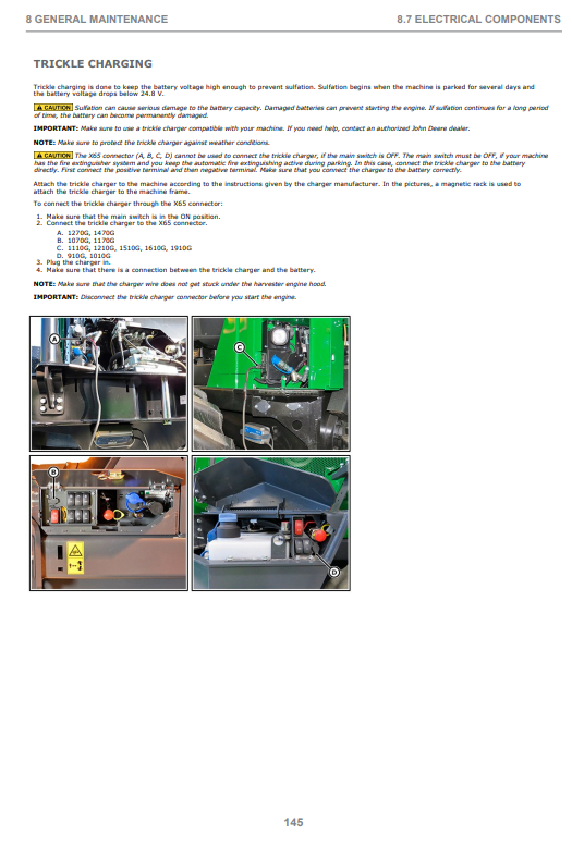 JOHN DEERE 1610G FINAL TIER 4 FIXED CABIN II CTL FORWARDER OPERATOR INSTRUCTION MANUAL F740272