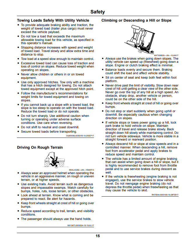 JOHN DEERE XUV825E, XUV825M GATOR™ UTILITY VEHICLES OPERATOR MANUAL OMUC20115
