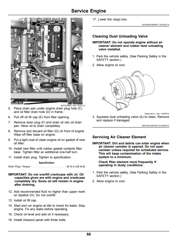 JOHN DEERE XUV825E, XUV825M GATOR™ UTILITY VEHICLES OPERATOR MANUAL OMUC20115