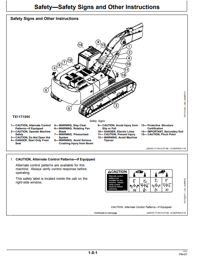 JOHN DEERE 345 EXCAVATOR OPERATOR MANUAL OMT499743X019