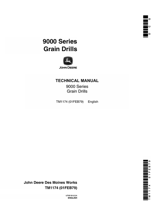 JOHN DEERE 9000 SERIES GRAIN DRILL TECHNICAL MANUAL TM1174