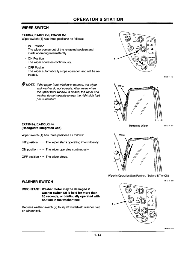HITACHI EX400-5, EX400LC-5, EX450LC-5, EX450H-5, EX450LCH-5 EXCAVATOR OPERATOR MANUAL EM16C22