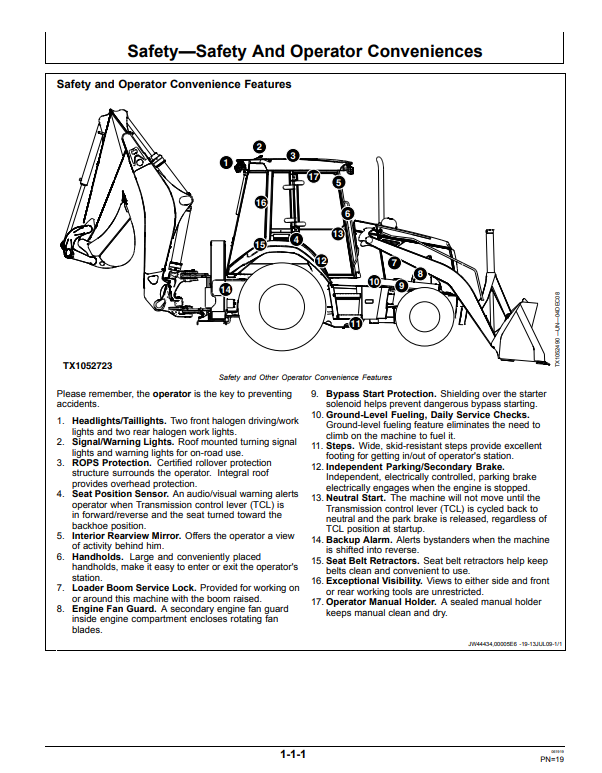 JOHN DEERE 325J BACKHOE LOADER OPERATOR MANUAL OMT255172
