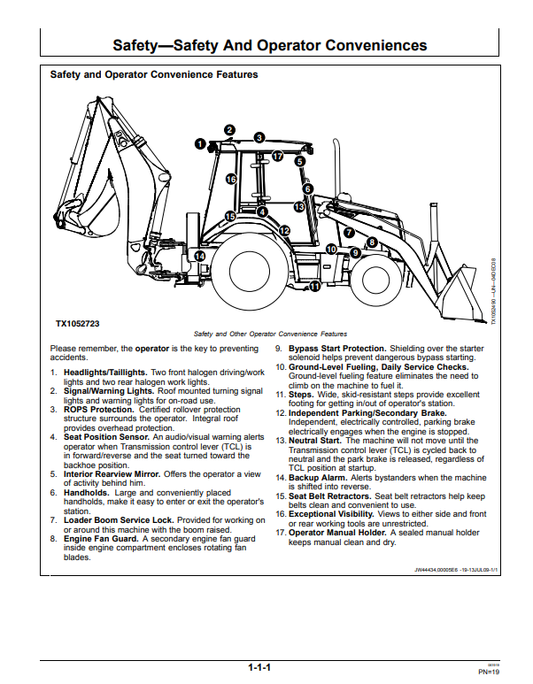 JOHN DEERE 325J BACKHOE LOADER OPERATOR MANUAL OMT255172