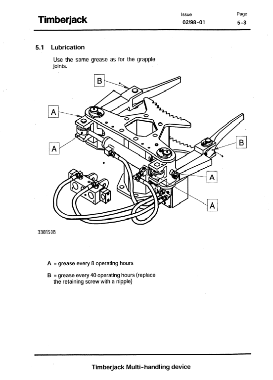 JOHN DEERE 745 TIMBERJACK MULTI-HANDLING DEVICE OPERATOR MANUAL F055145