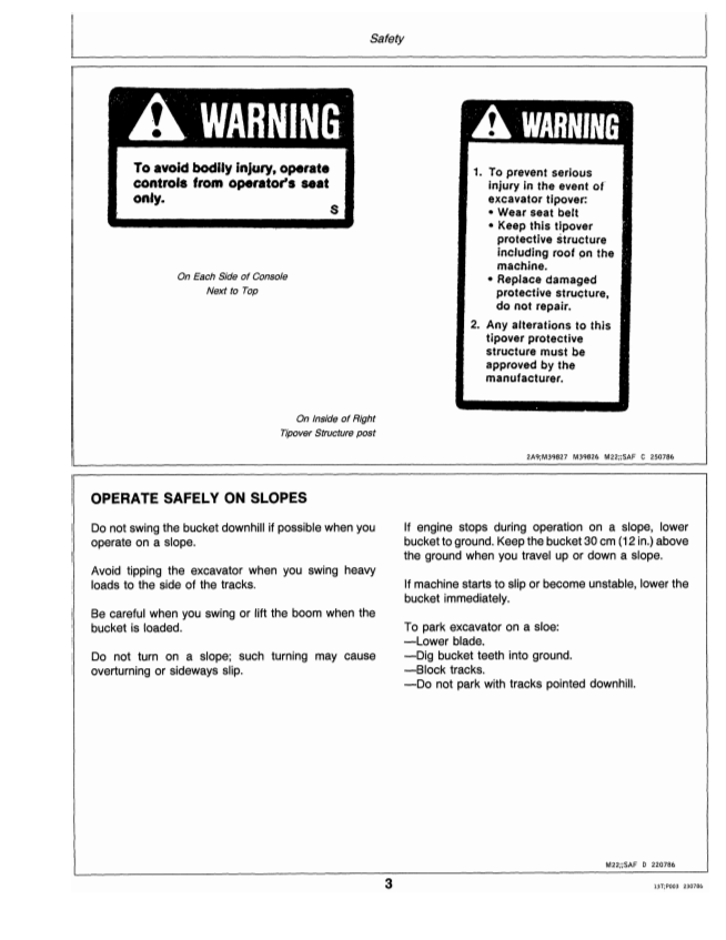 JOHN DEERE 15 EXCAVATOR OPERATOR MANUAL OMT83598