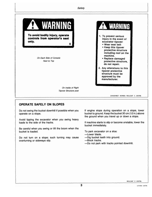 JOHN DEERE 15 EXCAVATOR OPERATOR MANUAL OMT83598