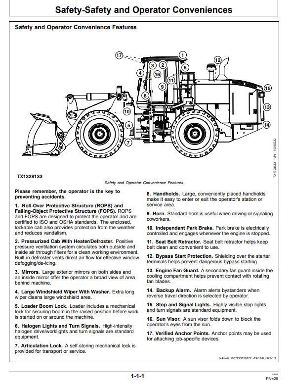 JOHN DEERE 824 P 4WD LOADER OPERATOR MANUAL OMT507400X019