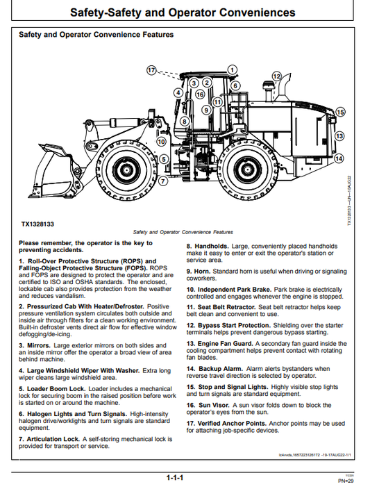 JOHN DEERE 824 P 4WD LOADER OPERATOR MANUAL OMT507400X019