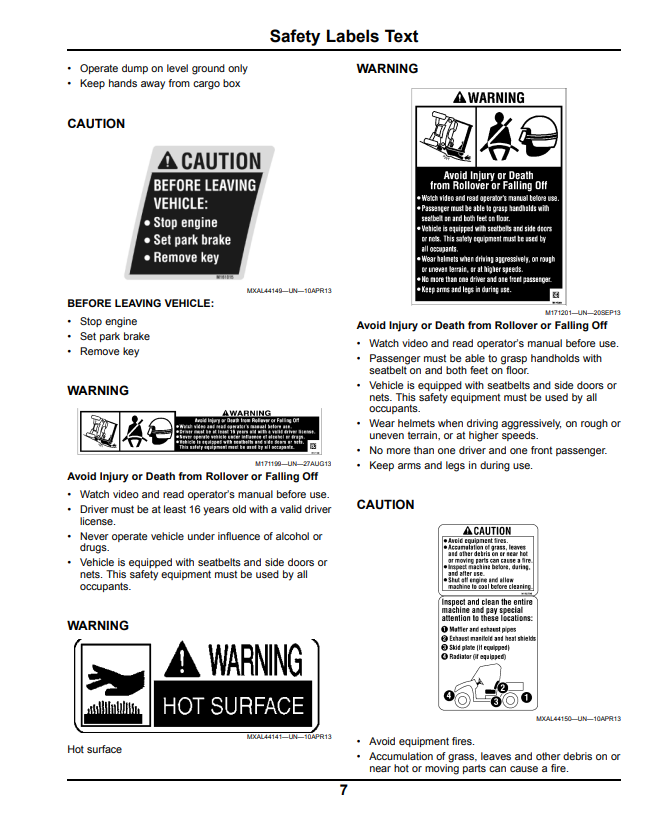 JOHN DEERE XUV 855D S4 GATOR™ UTILITY VEHICLE OPERATOR MANUAL OMM175989