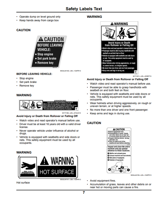 JOHN DEERE XUV 855D S4 GATOR™ UTILITY VEHICLE OPERATOR MANUAL OMM175989