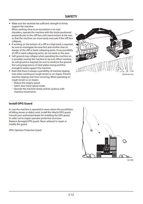 HITACHI ZAXIS 130-5G, 160LC-5G, 180LC-5G, 210-5G, 210LC-5G, 250LC-5G, 290LC-5G, 350LC-5G HYDRAULIC EXCAVATOR OPERATOR MANUAL ENMDCDLA34