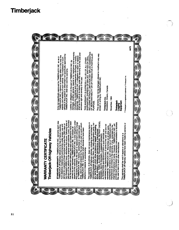 JOHN DEERE TIMBERJACK 520A CLAMBUNK SKIDDER OPERATOR MANUAL 8045511