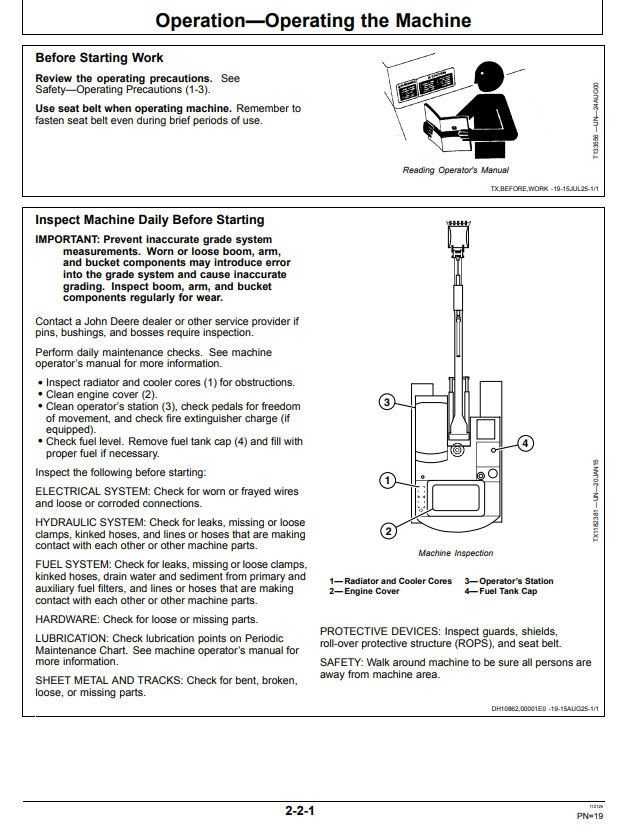 JOHN DEERE 210 P, 350 P, 380 P, 470 P EXCAVATOR GRADE GUIDANCE AND SMARTGRADE™ OPERATOR MANUAL OMT473969X019
