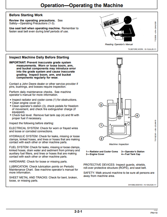 JOHN DEERE 210 P, 350 P, 380 P, 470 P EXCAVATOR GRADE GUIDANCE AND SMARTGRADE™ OPERATOR MANUAL OMT473969X019
