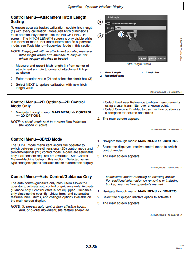 JOHN DEERE 210 P, 350 P, 380 P, 470 P EXCAVATOR GRADE GUIDANCE AND SMARTGRADE™ OPERATOR MANUAL OMT473969X019