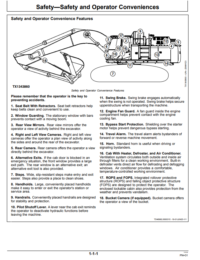 JOHN DEERE 470 P EXCAVATOR OPERATOR MANUAL OMT471214X019