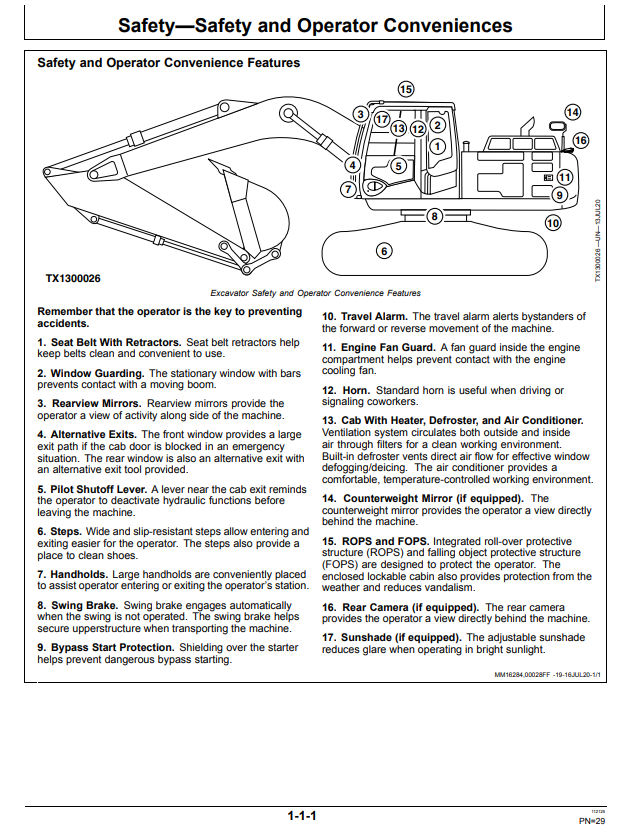 JOHN DEERE 200 G EXCAVATOR OPERATOR MANUAL OMT499736X019
