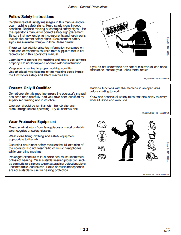 JOHN DEERE E18ZS EXCAVATOR OPERATOR MANUAL OMT474367X19
