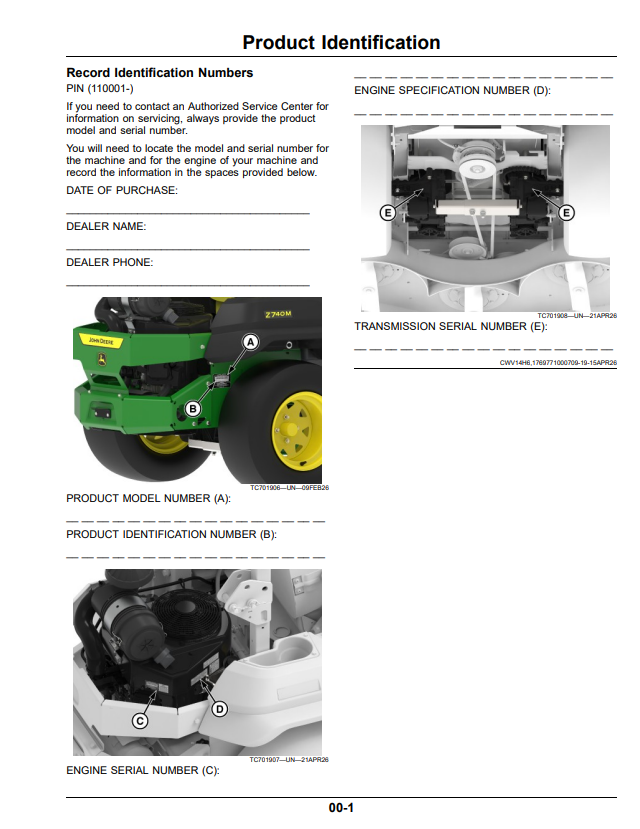 JOHN DEERE Z720M, Z740M, Z740R, AND Z760R ZTRAK SERIES GAS OPERATOR MANUAL OMUC46503