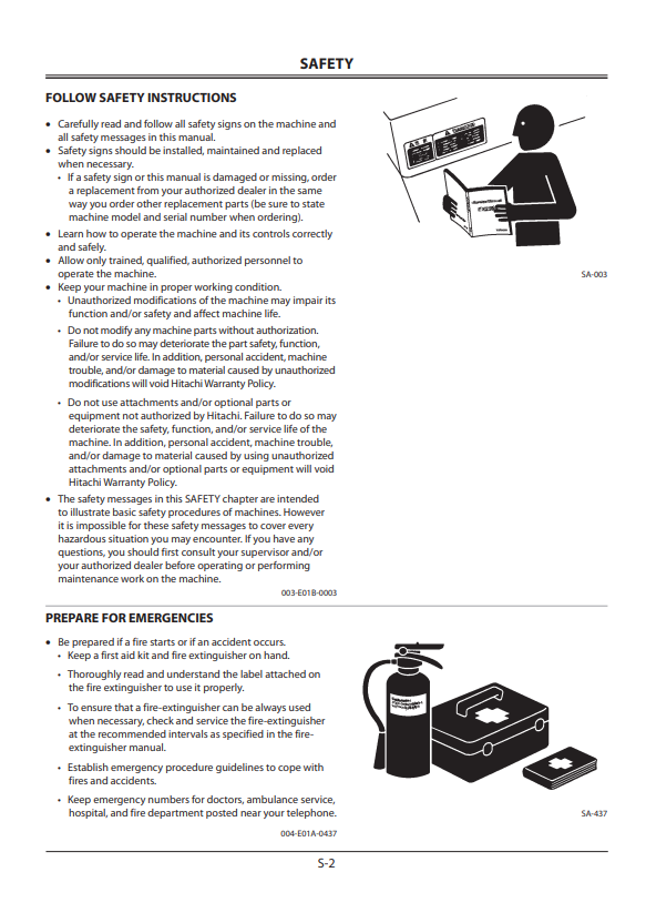 HITACHI ZAXIS 650LC-3, 670LCH-3 HYDRAULIC EXCAVATOR OPERATOR MANUAL EM1J723
