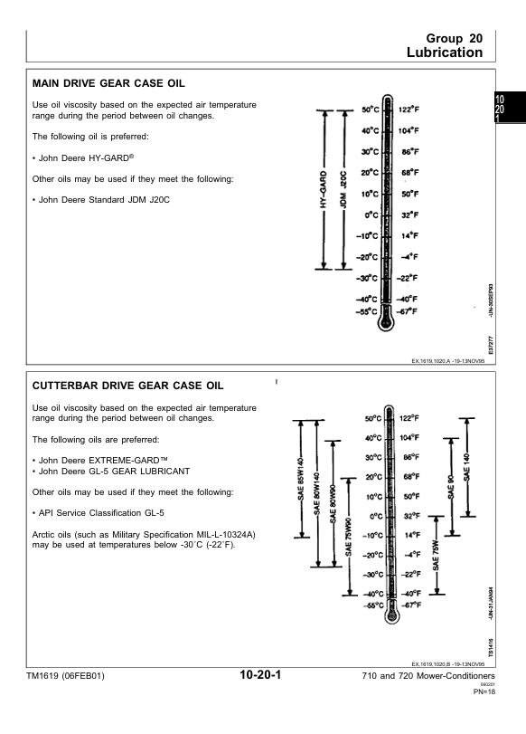 JOHN DEERE 710 AND 720 MOWER-CONDITIONER TECHNICAL MANUAL TM1619