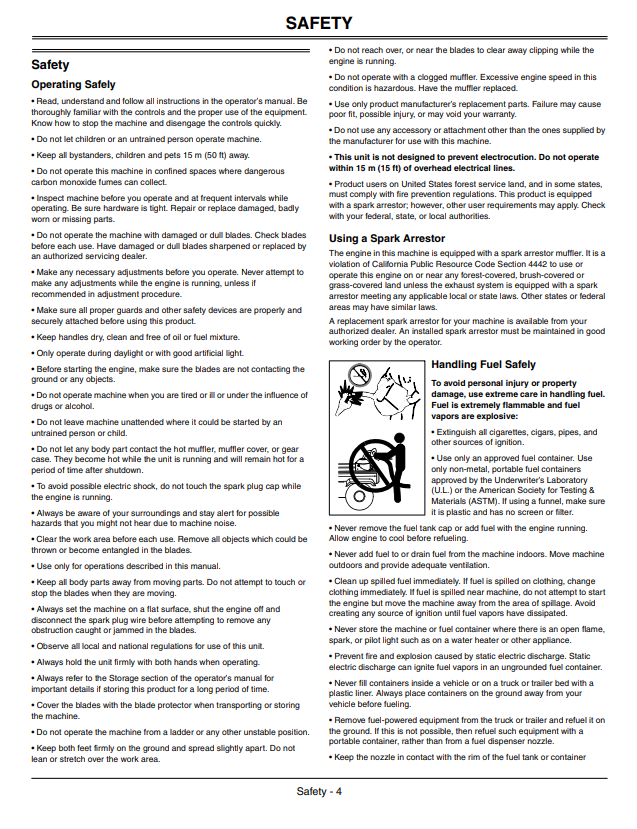 JOHN DEERE EH2659LE, HT22L EXTENDED REACH HEDGE TRIMMER, HEDGE TRIMMER ATTACHMENT OPERATOR MANUAL OMPS11013