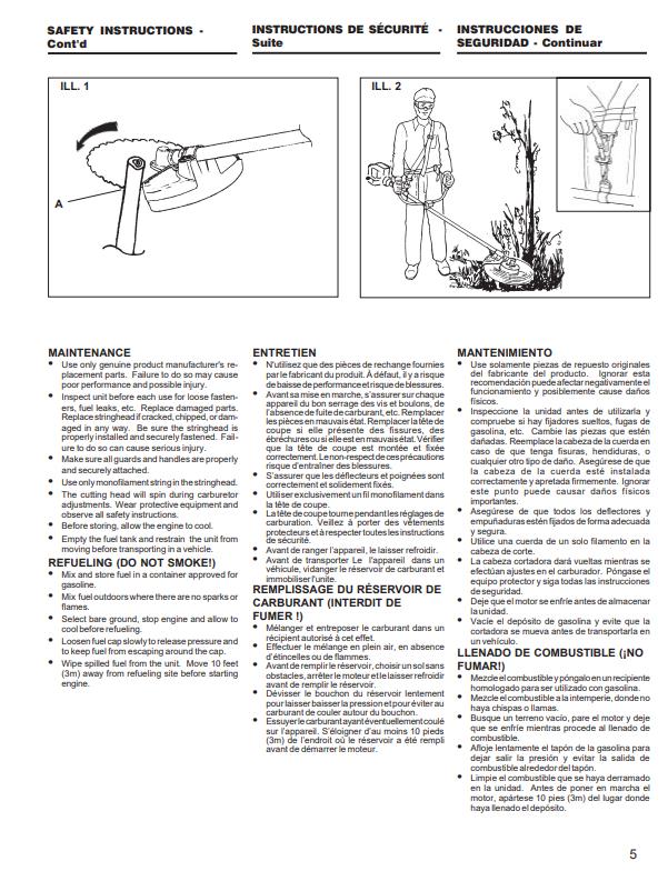 JOHN DEERE XT250B UT15148 STRING TRIMMER / BRUSHCUTTER OWNER MANUAL OMPS01082