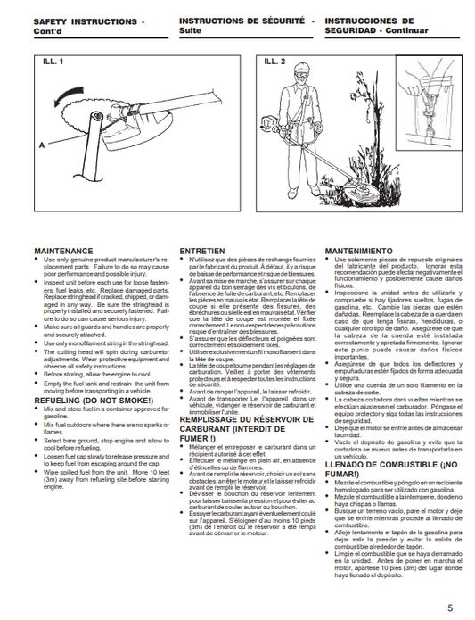 JOHN DEERE XT250B UT15148 STRING TRIMMER / BRUSHCUTTER OWNER MANUAL OMPS01082