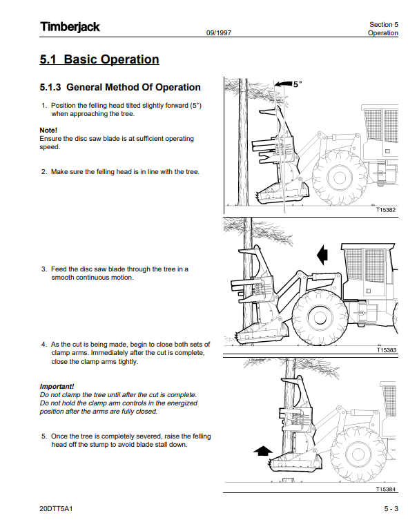 JOHN DEERE 20 DTT DISC SAW FELLING HEAD OPERATOR MANUAL OMF286569