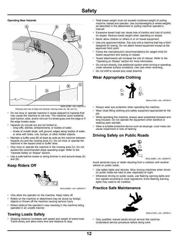 JOHN DEERE Z525E, Z535M, Z535R, Z540M AND Z540R, Z500 SERIES ZTRAK™ OPERATOR MANUAL OMUC12696