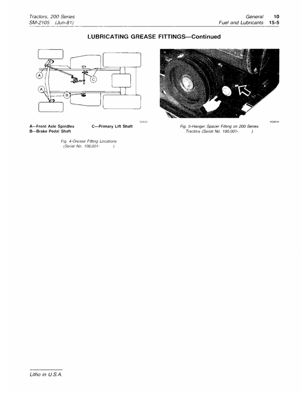 JOHN DEERE 200 , 208 , 210 , 212 , 214, 216 LAWN AND GARDEN TRACTOR TECHNICAL SERVICE MANUAL SM2105